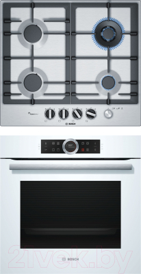 

Комплект встраиваемой техники Bosch, HBG633TW1 + PCH6A5M90R