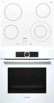 

Комплект встраиваемой техники Bosch, HBG633TW1 + PKF652BB1E