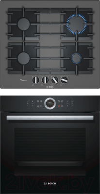 

Комплект встраиваемой техники Bosch, HBG633BB1 + PPP6A9B90R