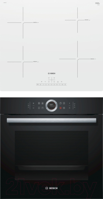 

Комплект встраиваемой техники Bosch, HBG633BB1 + PUE612FF1J