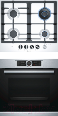 

Комплект встраиваемой техники Bosch, HBG633TS1 + PCH6A2M90R