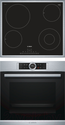 

Комплект встраиваемой техники Bosch, HBG633TS1 + PKF645FP1G