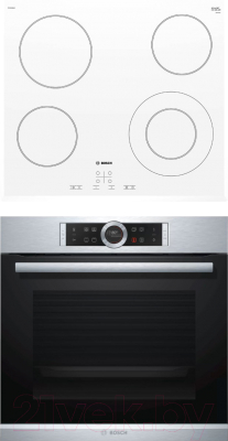 

Комплект встраиваемой техники Bosch, HBG633TS1 + PKF652BB1E
