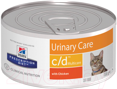 Влажный корм для кошек Hill's Prescription Diet Urinary Care c/d Multicare Minced Chicken (156г)