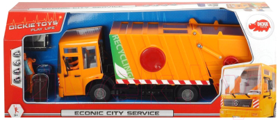 Мусоровоз игрушечный Dickie Econic City Service / 203748004 (оранжевый)