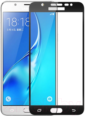 Защитное стекло для телефона Case Full Screen для Galaxy J7 J710 (черный глянец)