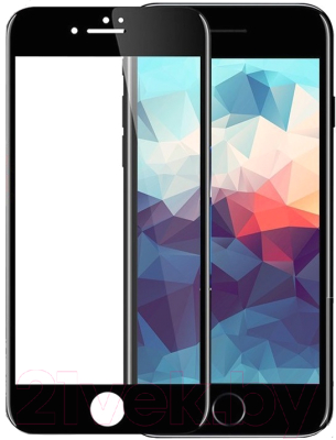 Защитное стекло для телефона Case 3D для iPhone 7 Plus (черный глянец)