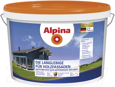 

Краска Alpina, Прозрачный, Die Langlebige fuer Holzfassaden. База 3
