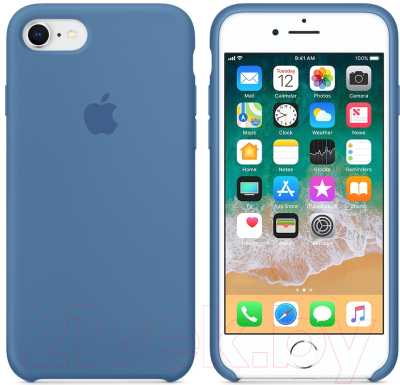 Чехол-накладка Apple Silicone Case для iPhone 8/7 Denim Blue / MRFR2