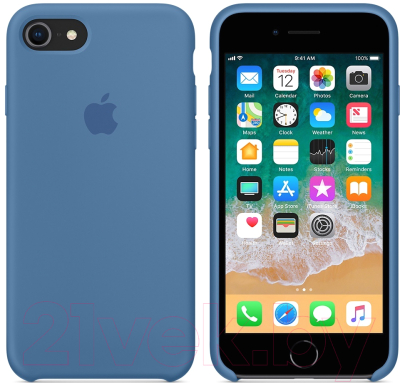 Чехол-накладка Apple Silicone Case для iPhone 8/7 Denim Blue / MRFR2
