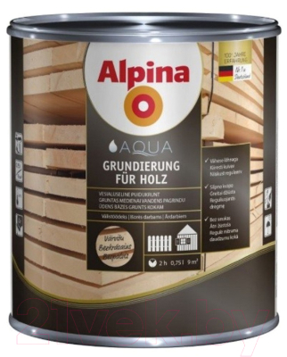Грунтовка Alpina Aqua Grundierung Fuer Holz (2.5л)