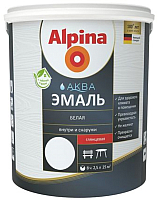 Эмаль Alpina Аква глянцевая (2.5л, белый) - 