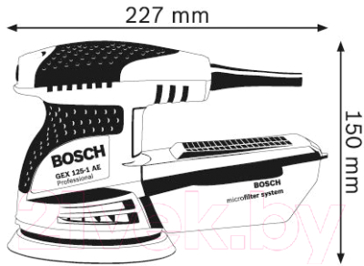 Профессиональная эксцентриковая шлифмашина Bosch GEX 125-1 AE Professional (0.601.387.501)