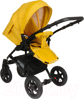 Детская универсальная коляска Pituso Confort 2 в 1 (желтый/кожа шафрановая)