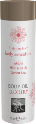 Эротическое массажное масло HOT Гибискус и зеленый чай съедобное / 67024 (75мл)