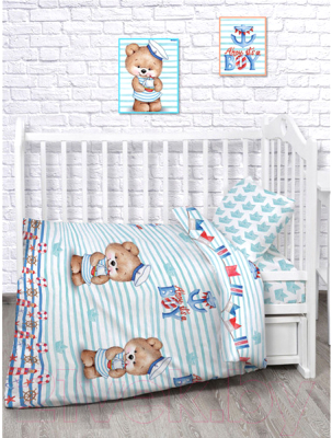 Комплект постельный для малышей Непоседа Мишка и морячок / 549028