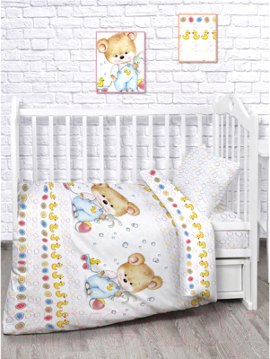 Комплект постельный для малышей Непоседа Мишка с уточкой / 512021