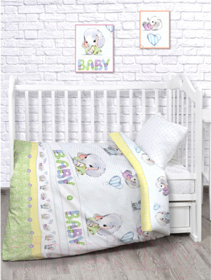 Комплект постельный для малышей Непоседа Слонята / 512022