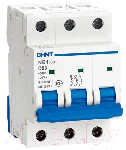 Выключатель автоматический Chint NB1-63 3P 4A 6kА C (DB) / 179706