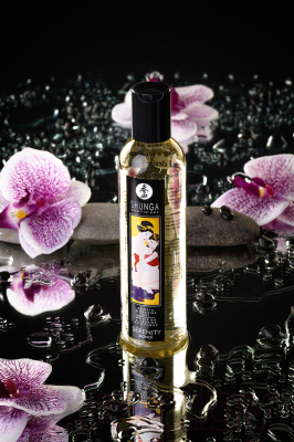Эротическое массажное масло Shunga Serenity возбуждающее цветочный аромат / 271013 (240мл)