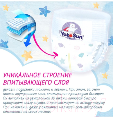 Изображение товара Подгузники-трусики детские YokoSun XXL от 15 до 23кг (28шт)