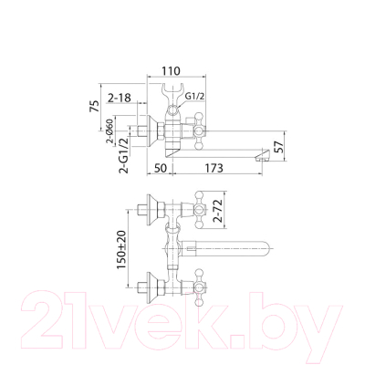 Смеситель IDDIS Duplex DUPSB02M02