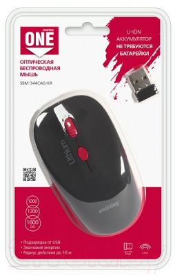 Мышь SmartBuy One 344CAG / SBM-344CAG-KR (черный/красный)