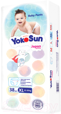 Подгузники-трусики детские YokoSun XL от 12 до 20кг (38шт)