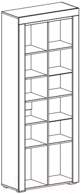Шкаф с витриной Мебельград Осло 2-х дверный 80x35x200 (бетон/кашемир)