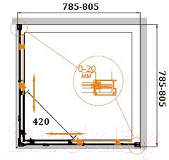 Душевой уголок Cezares RELAX-A-2-80-C-Bi