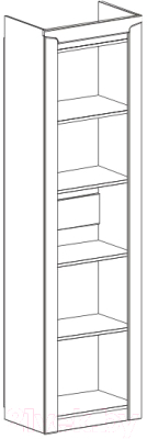 Шкаф-пенал с витриной Мебельград Соренто (дуб бонифаций/кофе структурный матовый)