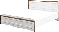 Двуспальная кровать Мебель-Неман Тиволи МН-035-25-160 (белый структурный/дуб стирлинг) - 