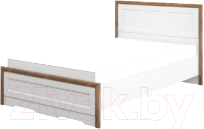 Полуторная кровать Мебель-Неман Тиволи МН-035-25-120 (белый структурный/дуб стирлинг)