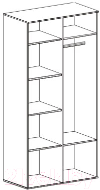 Изображение товара Шкаф Мебельград Соня 2-х дверный 100x52x202 (массив сосны белый/лиственница сибирская/айс 06)