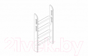 Лестница для кровати Мебельград Соня пакет №13 прямая (массив сосны белый)