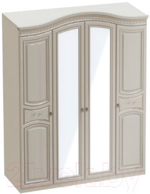 Шкаф Мебельград Николь 4-х дверный 176x56x235 (ясень жемчужный/ваниль)