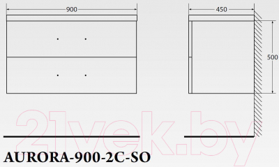 Тумба под умывальник BelBagno Aurora-900-2C-SO-BL