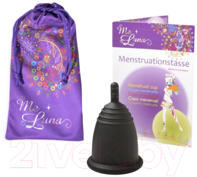 Менструальная чаша Me Luna Classic Stem L Black / MLCSB