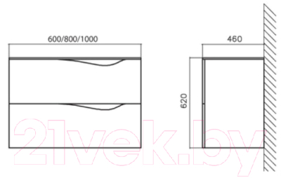 Тумба под умывальник BelBagno Clima BB1000JH1C/BL-BB13100L