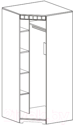 Шкаф Мебельград Прованс угловой  91x91x197 (бодега белая/платина премиум)