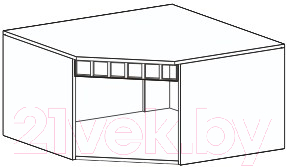 Антресоль Мебельград Прованс угловой (бодега белая/патина премиум)