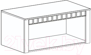 Антресоль Мебельград Прованс 2-х дверный (бодега белая/платина премиум)