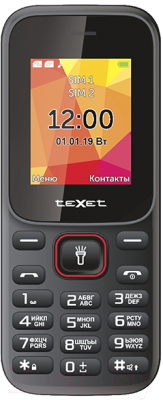 Мобильный телефон Texet TM-124 (черный/красный)