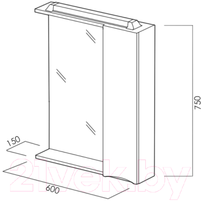 Шкаф с зеркалом для ванной BelBagno Marino-SPC-600/750-1A-BL-P-R