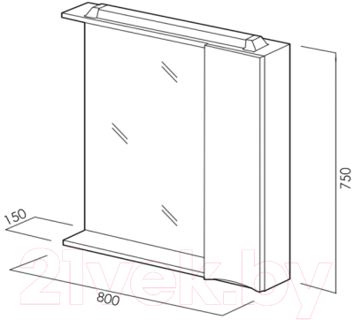Купить Шкаф с зеркалом для ванной BelBagno Marino-SPC-800/750-1A-BL-P-R в Бресте