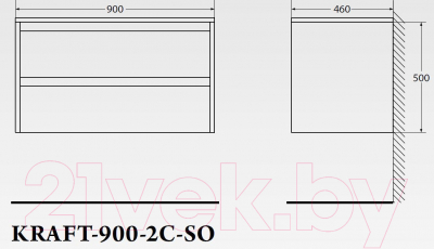 Тумба под умывальник BelBagno Kraft-900-2C-SO-RGB