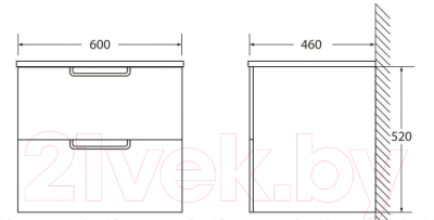 Тумба под умывальник BelBagno Leticia BB600DDAC/TO