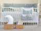 Комплект постельный для новорожденных Martoo Comfy-Basik 7 / CM-BS-7OR-GR/WT-ST (белый/серый, звезды) - 