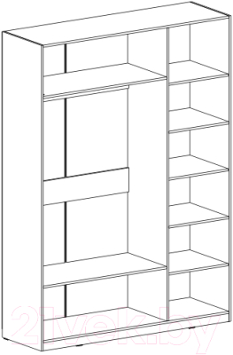 Шкаф Мебельград Глазго 3-х дверный с обрамлением 174.5x60x231.5 (таксония/графит)