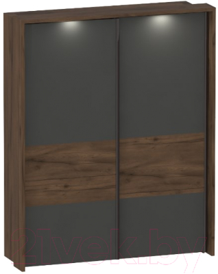 Шкаф-купе Мебельград Глазго с раздвижными дверями с обрамлением 190x65x235 (таксония/графит)